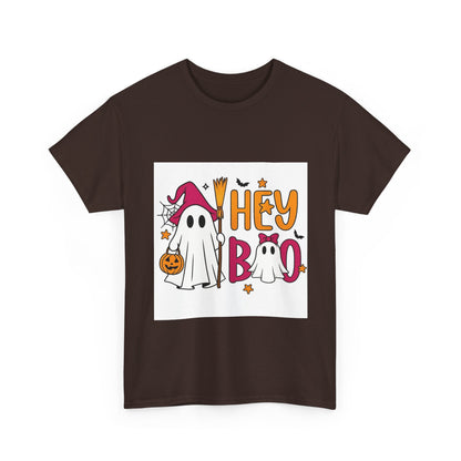 Hey Boo Halloween Unisex Heavy Cotton Tee