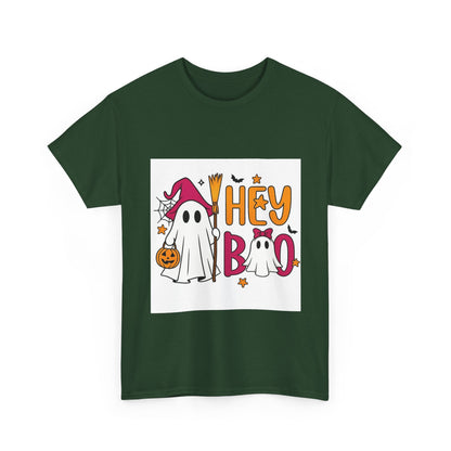 Hey Boo Halloween Unisex Heavy Cotton Tee