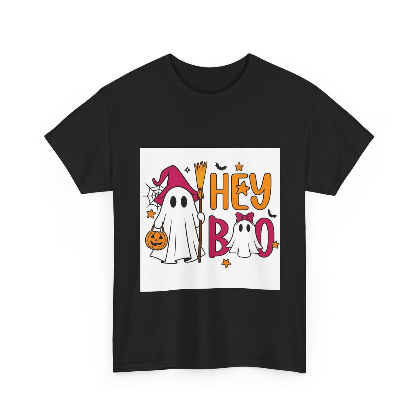 Hey Boo Halloween Unisex Heavy Cotton Tee