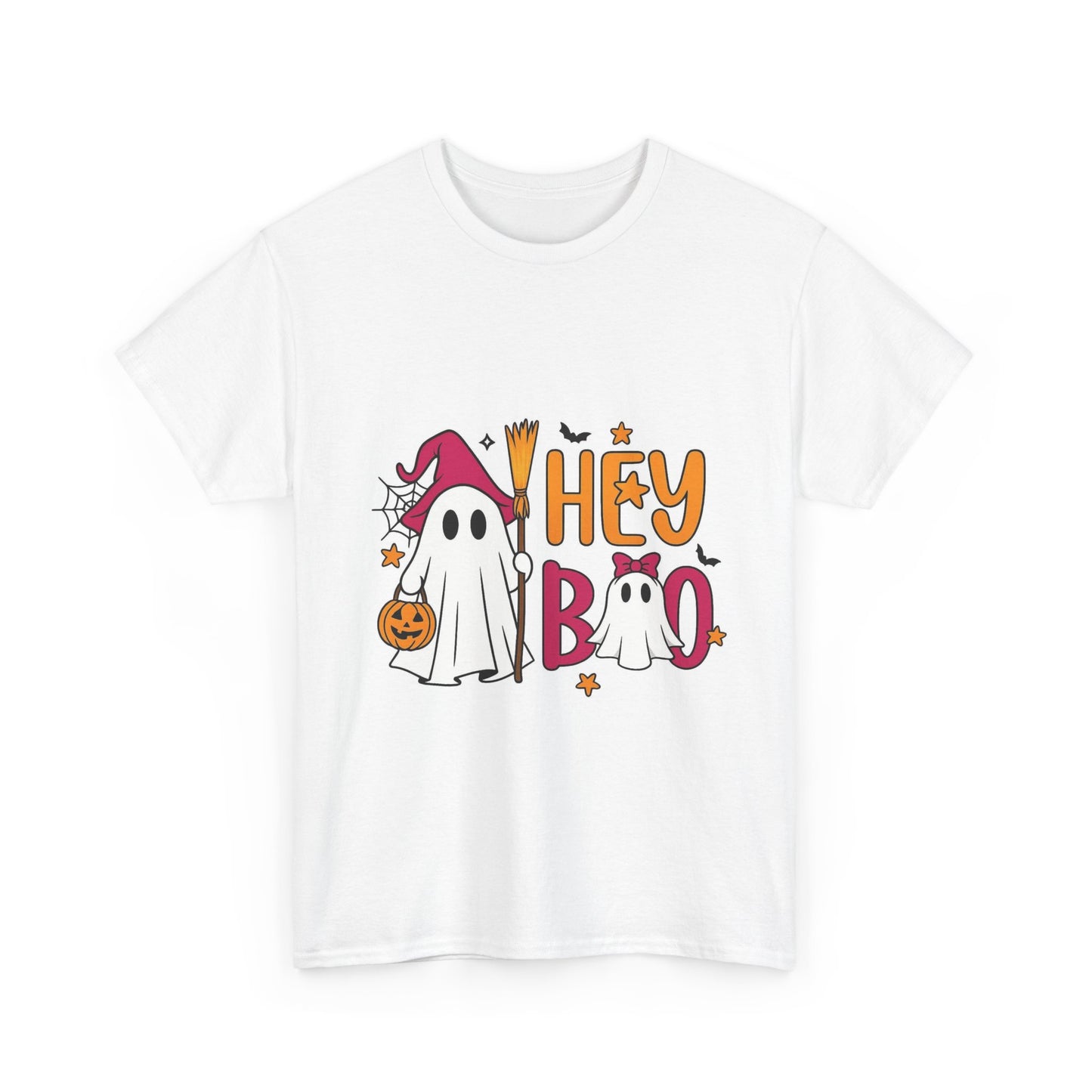 Hey Boo Halloween Unisex Heavy Cotton Tee