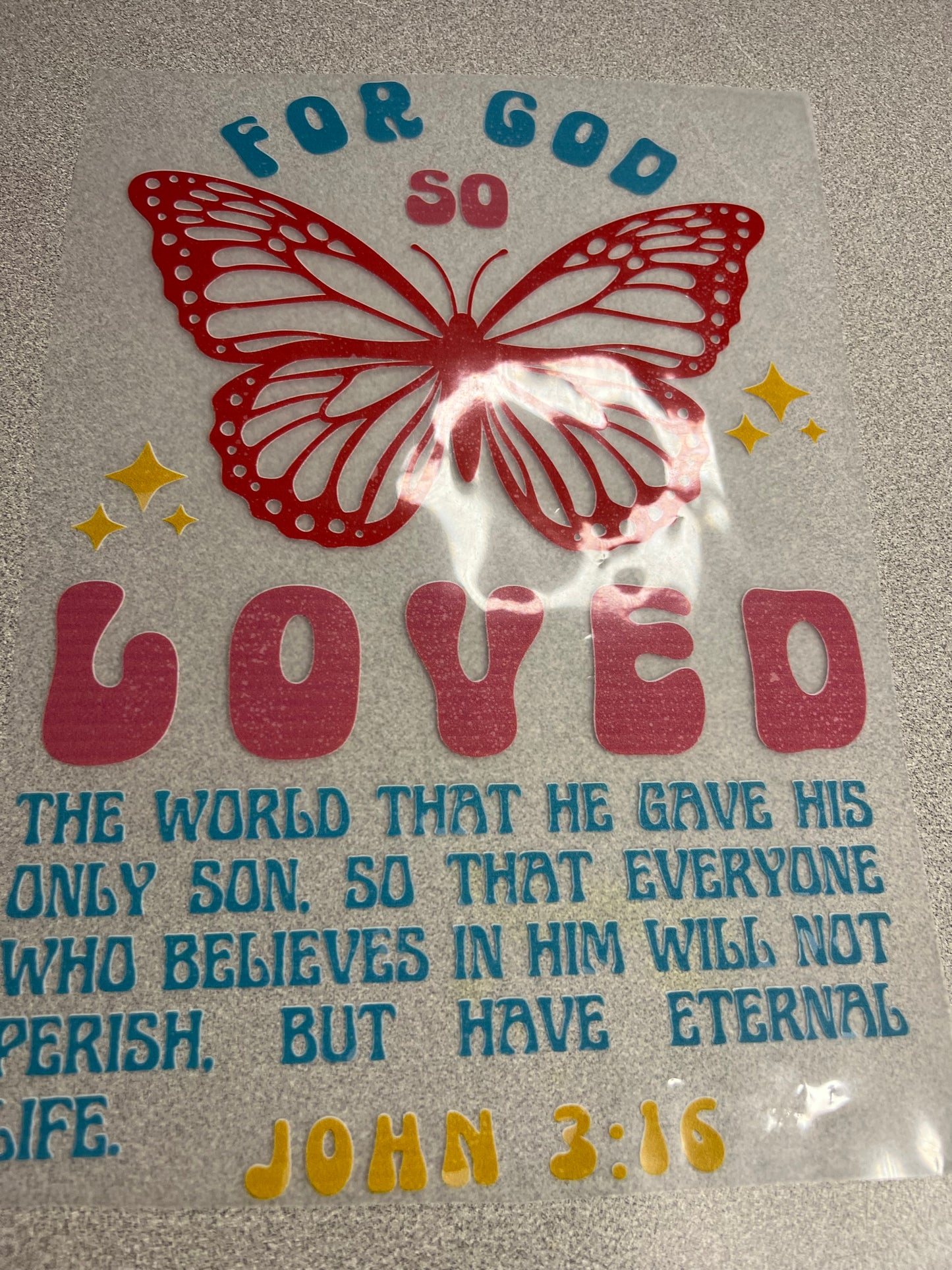 John 3:16 with Butterfly Decal