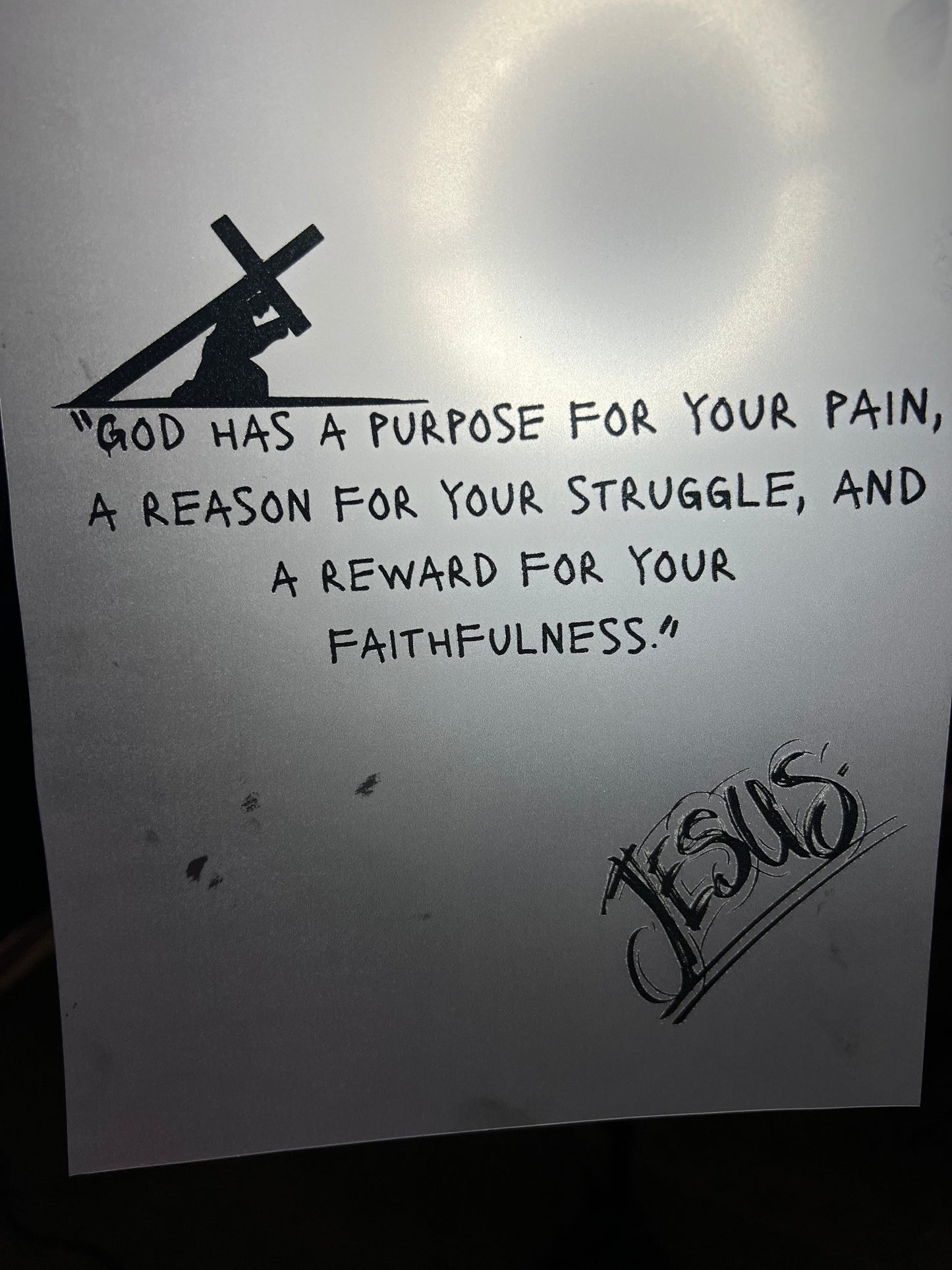 God has a purpose Quote made by Johnathan