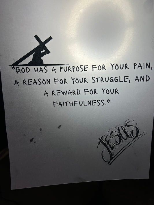 God has a purpose Quote made by Johnathan