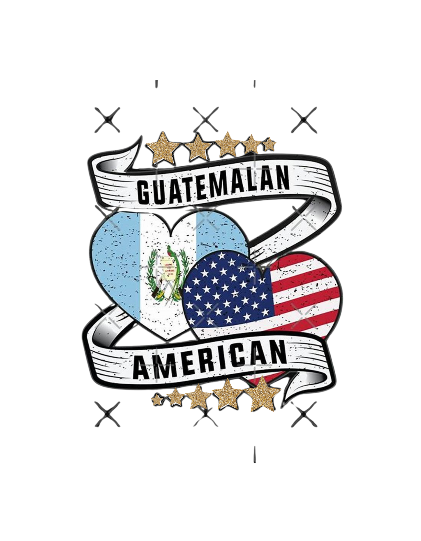Guatemala & America heart Decal